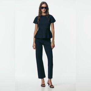 Zara Dark Blue Peplum top size S